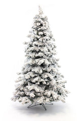 Heavy Snow Flocked Angel Pine Christmas Tree with Metal Stand