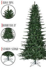 11' TREE, 4269 TIPS, METAL STAND, 77" DIA