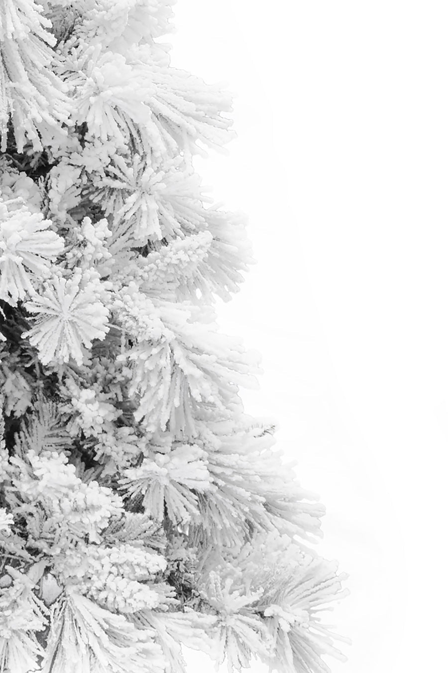 7.5' Slim Snow Flocked Atka Christmas Tree with Metal Stand