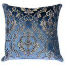 Beatrice Decorative Throw Pillows - Damask Cut Velvet Fabric, Gold/Royal, 24" X 24" (1 Pillow)