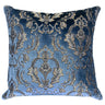 Beatrice Decorative Throw Pillows - Damask Cut Velvet Fabric, Gold/Royal, 24" X 24" (1 Pillow)