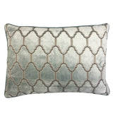 Alaya Moorish Cut Velvet Fabric - Geometric Medallion Pattern, Sky, Silver, Gold, 18"H X 26"W (1 Set)