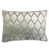 Alaya Moorish Cut Velvet Fabric - Geometric Medallion Pattern, Sky, Silver, Gold, 18"H X 26"W (1 Set)