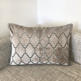 Alaya Moorish Cut Velvet Fabric - Geometric Medallion Pattern, Sky, Silver, Gold, 18"H X 26"W (1 Set)