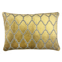 Alaya Moorish Cut Velvet Fabric - Geometric Medallion Pattern, Sky, Silver, Gold, 18"H X 26"W (1 Set)