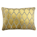 Alaya Moorish Cut Velvet Fabric - Geometric Medallion Pattern, Sky, Silver, Gold, 18"H X 26"W (1 Set)
