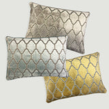 Alaya Moorish Cut Velvet Fabric - Geometric Medallion Pattern, Sky, Silver, Gold, 18"H X 26"W (1 Set)