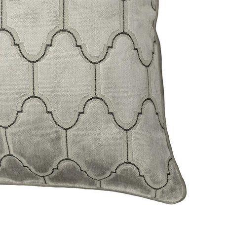 Alaya Moorish Cut Velvet Fabric - Geometric Medallion Pattern, Sky, Silver, Gold, 18"H X 26"W (1 Set)