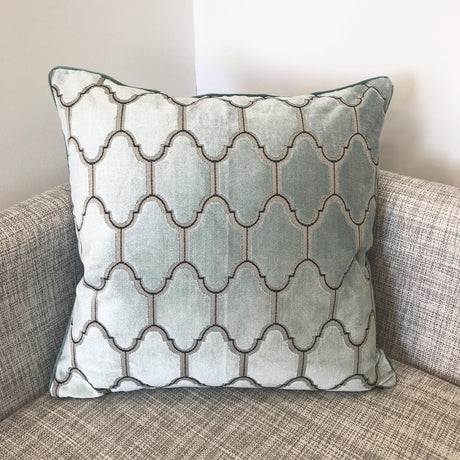 Alaya Moorish Cut Velvet Pillow - Geometric Pattern, 24" X 24" (1 Pillow)