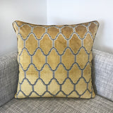 Alaya Moorish Cut Velvet Pillow - Geometric Pattern, 24" X 24" (1 Pillow)