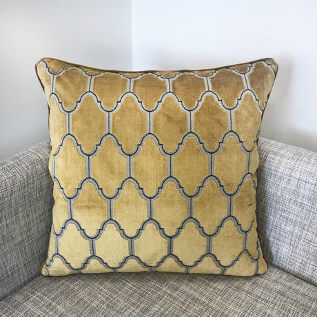 Alaya Moorish Cut Velvet Pillow - Geometric Pattern, 24" X 24" (1 Pillow)