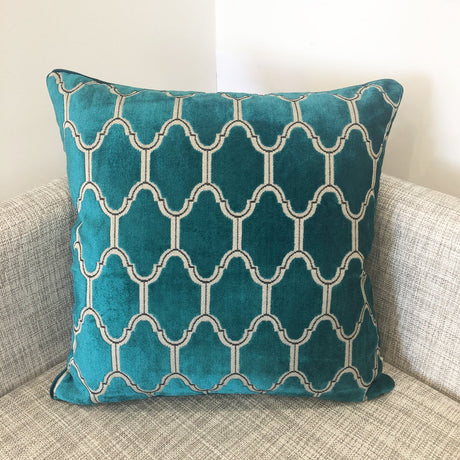 Alaya Moorish Cut Velvet Pillow - Geometric Pattern, 23" X 23" (1 Piece)