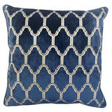 Alaya Moorish Cut Velvet Pillow - Geometric Pattern, 24" X 24" (1 Pillow)