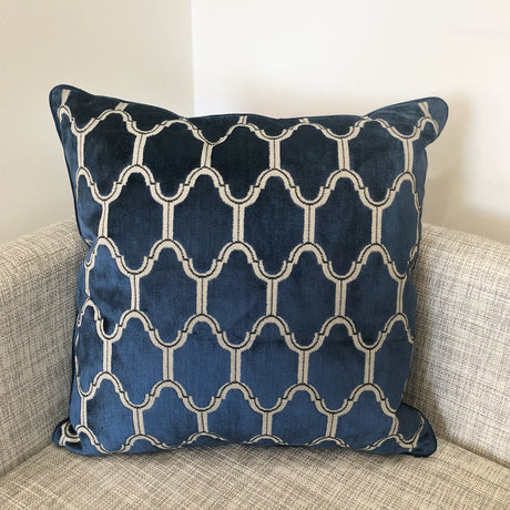 Alaya Moorish Cut Velvet Pillow - Geometric Pattern, 24" X 24" (1 Pillow)