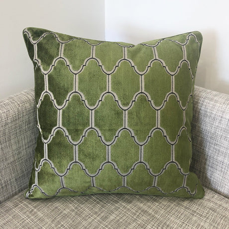 Alaya Moorish Cut Velvet Pillow - Geometric Pattern, 23" X 23" (1 Piece)