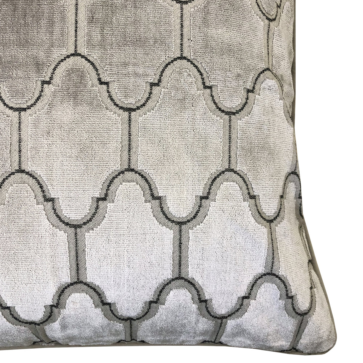 Alaya Moorish Cut Velvet Pillow - Geometric Pattern, 24" X 24" (1 Pillow)