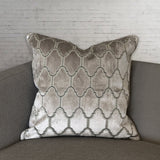 Alaya Moorish Cut Velvet Pillow - Geometric Pattern, 24" X 24" (1 Pillow)