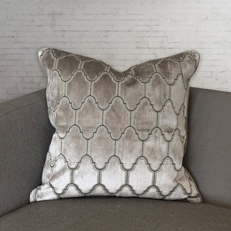 Alaya Moorish Cut Velvet Pillow - Geometric Pattern, 24" X 24" (1 Pillow)