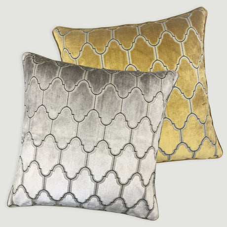 Alaya Moorish Cut Velvet Pillow - Geometric Pattern, 24" X 24" (1 Pillow)