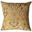 Beatrice Decorative Throw Pillows - Damask Cut Velvet Fabric, Gold/Royal, 24" X 24" (1 Pillow)