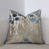 Camelia Floral Cut Velvet Fabric - Floral Pattern, 23" X 23" (1 Pillow)
