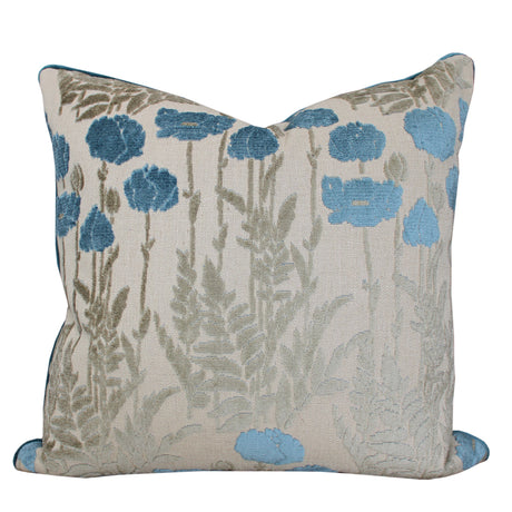 Camelia Floral Cut Velvet Fabric - Floral Pattern, 23" X 23" (1 Pillow)