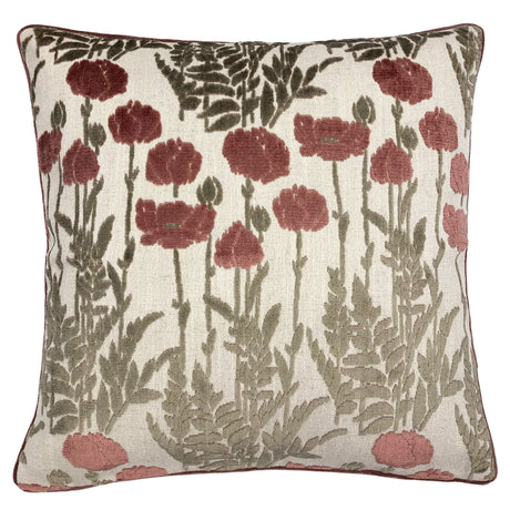 Camelia Floral Cut Velvet Fabric - Floral Pattern, 23" X 23" (1 Pillow)