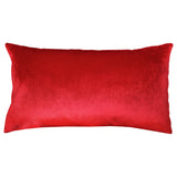 Hohoho Embroidery Velvet Fabric - Metallic Embroidered Holiday Pillow, Red/Gold, 14" X 26" (1 Piece)
