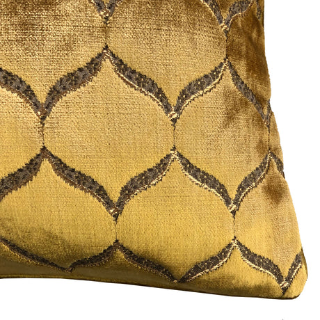 Eliza Decorative Throw Pillows Cut Velvet Fabric - Moorish Medallion Pattern, 18X26" Size (1 Set)