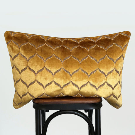 Eliza Decorative Throw Pillows Cut Velvet Fabric - Moorish Medallion Pattern, 18X26" Size (1 Set)