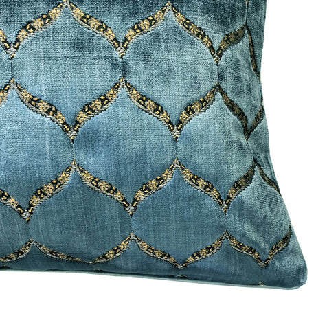 Eliza Decorative Throw Pillows Cut Velvet Fabric - Moorish Medallion Pattern, 18X26" Size (1 Set)