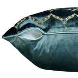Eliza Decorative Throw Pillows Cut Velvet Fabric - Moorish Medallion Pattern, 18X26" Size (1 Set)