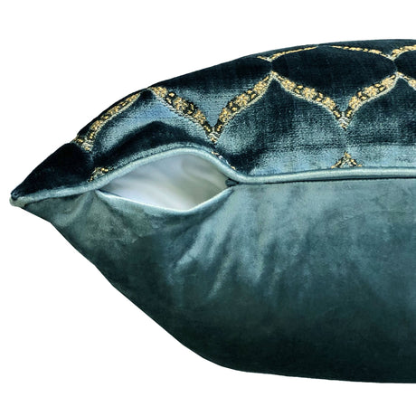 Eliza Decorative Throw Pillows Cut Velvet Fabric - Moorish Medallion Pattern, 18X26" Size (1 Set)