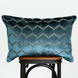 Eliza Decorative Throw Pillows Cut Velvet Fabric - Moorish Medallion Pattern, 18X26" Size (1 Set)