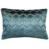 Eliza Decorative Throw Pillows Cut Velvet Fabric - Moorish Medallion Pattern, 18X26" Size (1 Set)