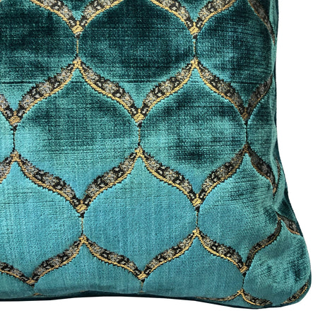 Eliza Decorative Throw Pillows Cut Velvet Fabric - Moorish Medallion Pattern, 18X26" Size (1 Set)