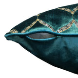 Eliza Decorative Throw Pillows Cut Velvet Fabric - Moorish Medallion Pattern, 18X26" Size (1 Set)