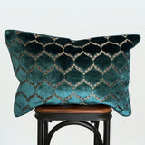 Eliza Decorative Throw Pillows Cut Velvet Fabric - Moorish Medallion Pattern, 18X26" Size (1 Set)