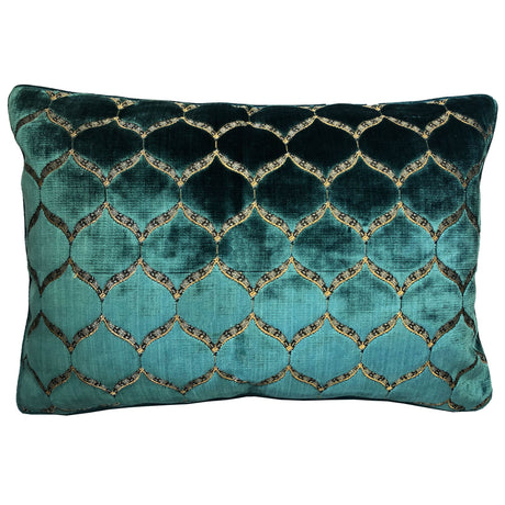 Eliza Decorative Throw Pillows Cut Velvet Fabric - Moorish Medallion Pattern, 18X26" Size (1 Set)
