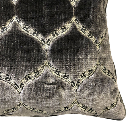 Eliza Decorative Throw Pillows Cut Velvet Fabric - Moorish Medallion Geometric, 23" X 23" (1 Pillow)