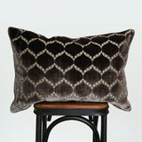 Eliza Decorative Throw Pillows Cut Velvet Fabric - Moorish Medallion Pattern, 18X26" Size (1 Set)