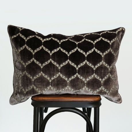 Eliza Decorative Throw Pillows Cut Velvet Fabric - Moorish Medallion Pattern, 18X26" Size (1 Set)