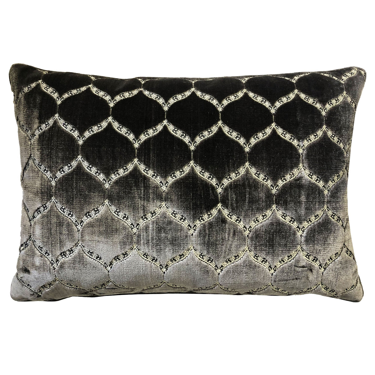 Eliza Decorative Throw Pillows Cut Velvet Fabric - Moorish Medallion Pattern, 18X26" Size (1 Set)