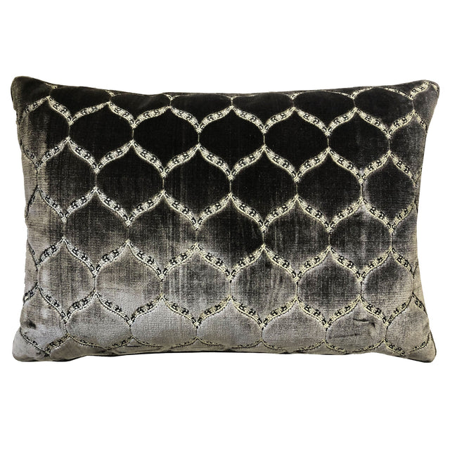 Eliza Decorative Throw Pillows Cut Velvet Fabric - Moorish Medallion Pattern, 18X26" Size (1 Set)