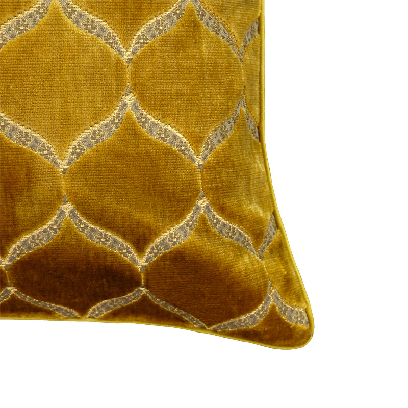 Eliza Decorative Throw Pillows Cut Velvet Fabric - Moorish Medallion Geometric, 23" X 23" (1 Pillow)