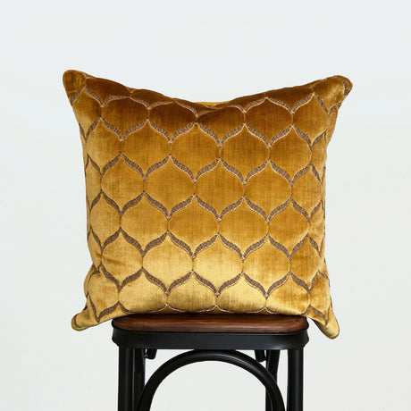Eliza Decorative Throw Pillows Cut Velvet Fabric - Moorish Medallion Geometric, 23" X 23" (1 Pillow)