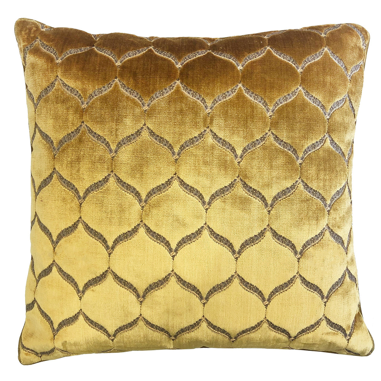 Eliza Decorative Throw Pillows Cut Velvet Fabric - Moorish Medallion Geometric, 23" X 23" (1 Pillow)