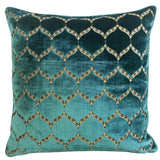 Eliza Decorative Throw Pillows Cut Velvet Fabric - Moorish Medallion Geometric, 23" X 23" (1 Pillow)