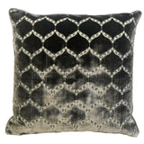 Eliza Decorative Throw Pillows Cut Velvet Fabric - Moorish Medallion Geometric, 23" X 23" (1 Pillow)