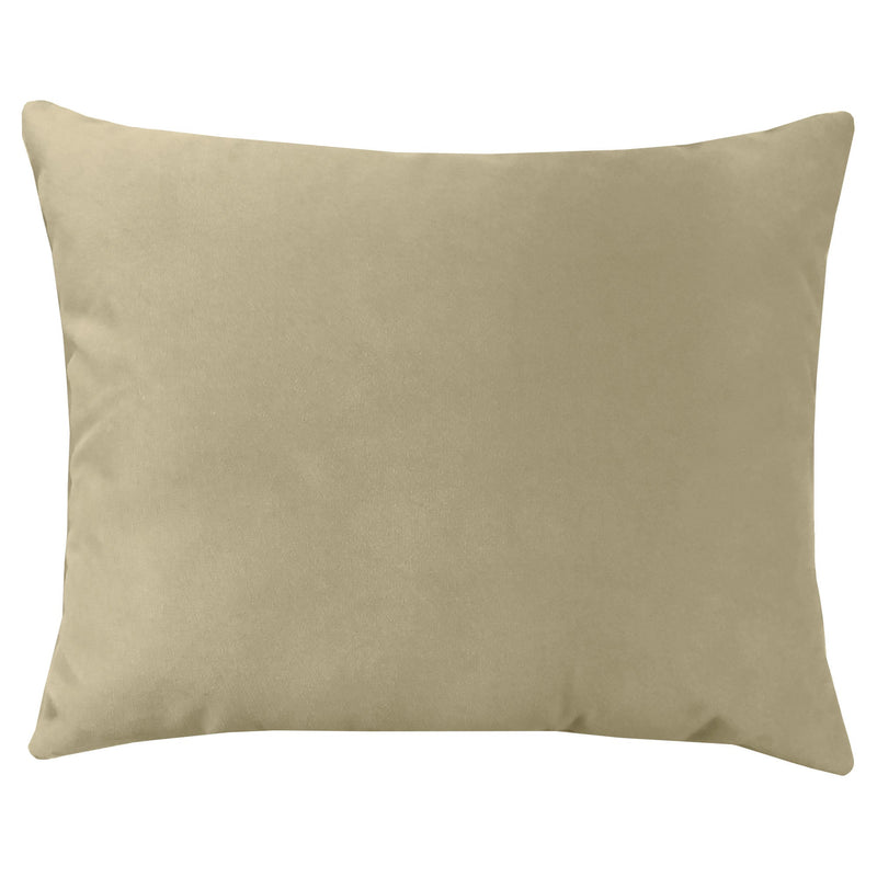 Giada Outdoor Pillow Velvet Fabric - Solid Ivory, 18X22 (1 Pillow)
